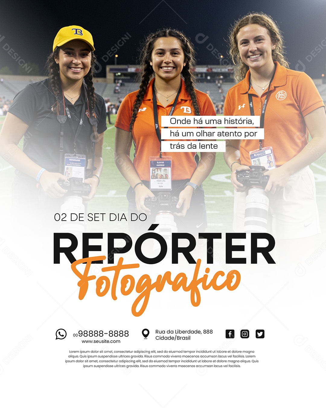Dia do Repórter Fotográfico 02 de Setembro Social Media PSD Editável