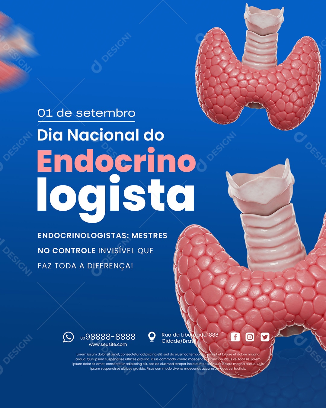 Dia Do Médico Endocrinologista 01 de Setembro Social Media PSD Editável