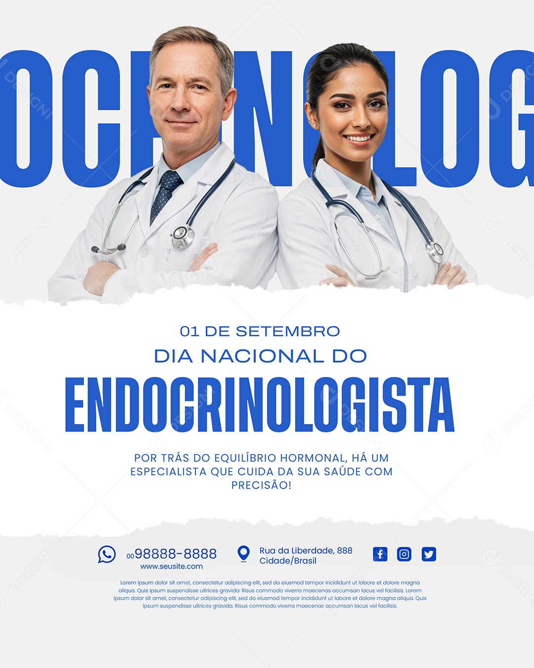 Dia Do Médico Endocrinologista 01 de Setembro Social Media PSD Editável