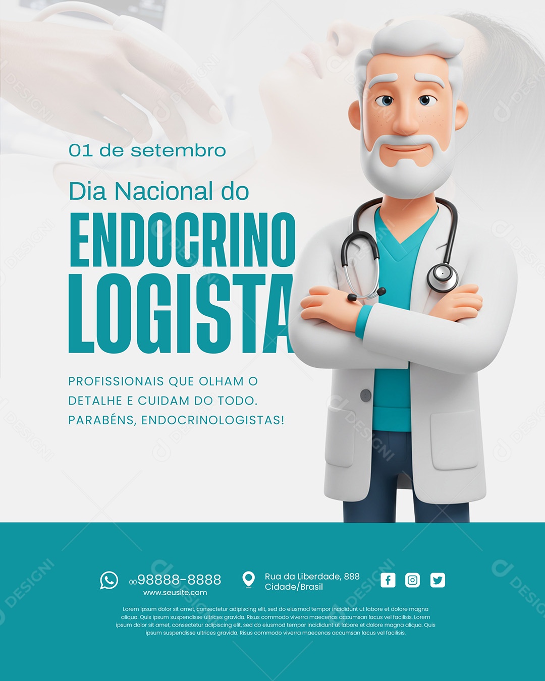 Dia Do Médico Endocrinologista 01 de Setembro Social Media PSD Editável