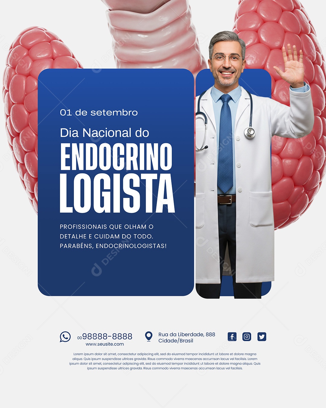 Dia Do Médico Endocrinologista 01 de Setembro Social Media PSD Editável