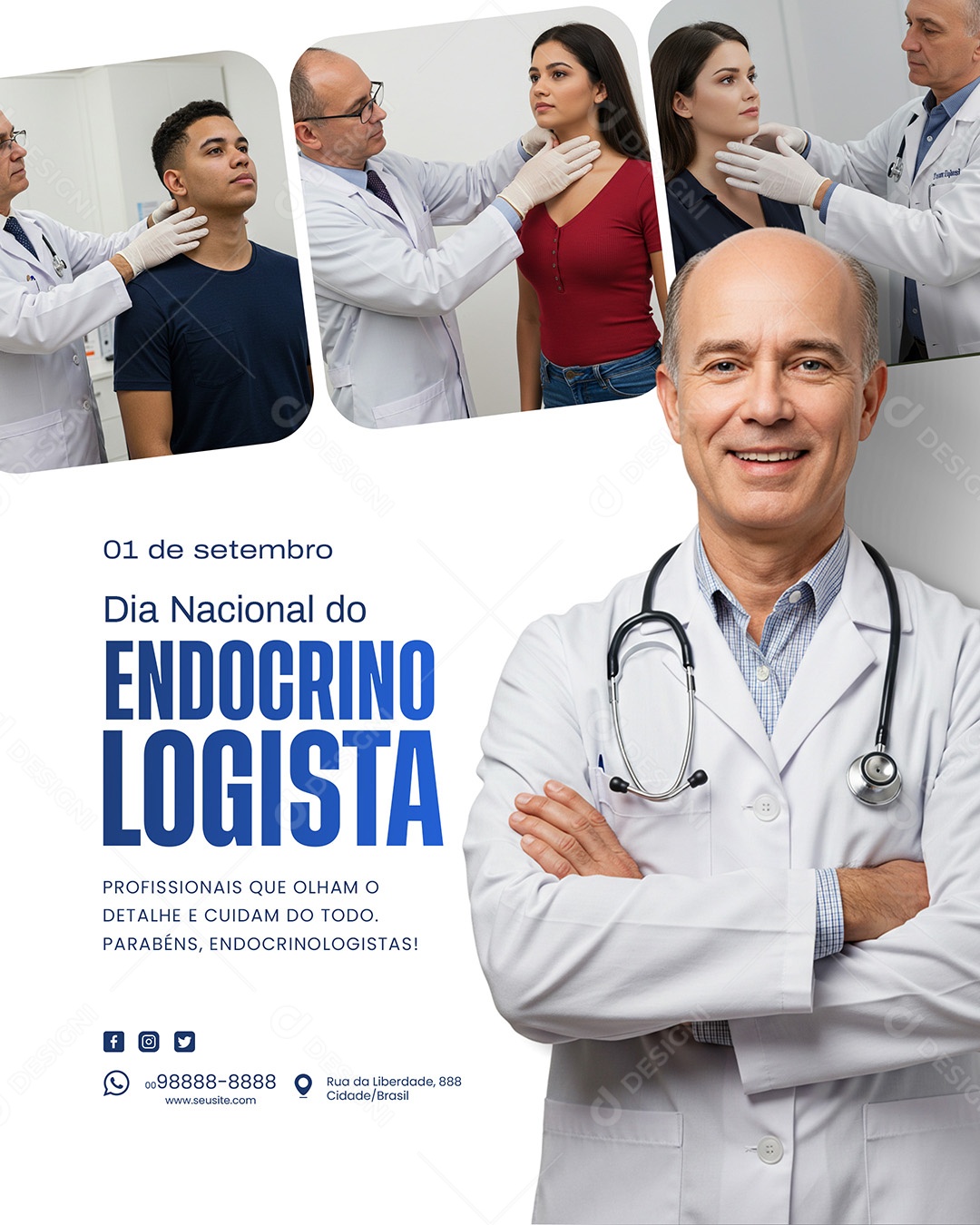 Dia Do Médico Endocrinologista 01 de Setembro Social Media PSD Editável