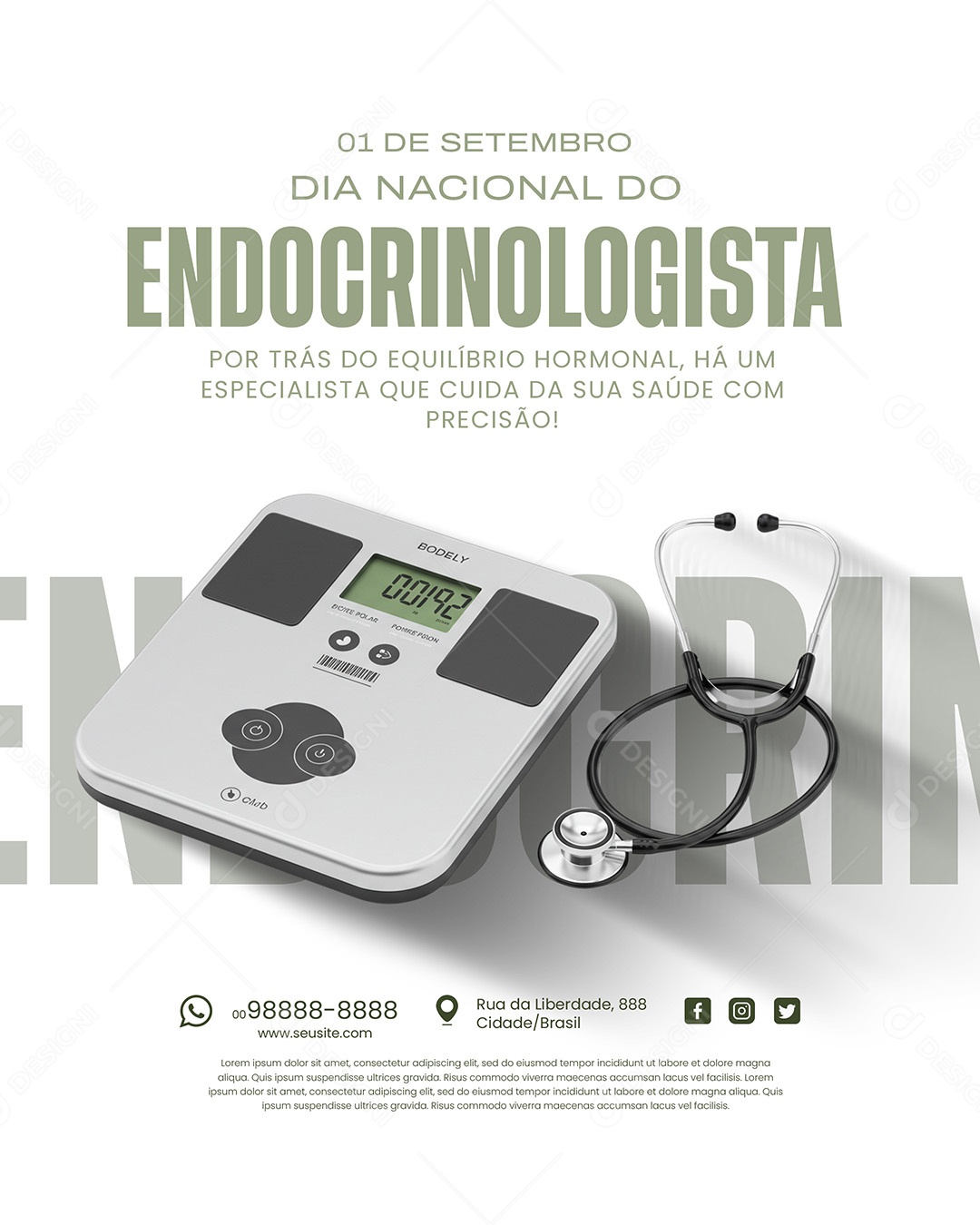 Dia Do Médico Endocrinologista 01 de Setembro Social Media PSD Editável