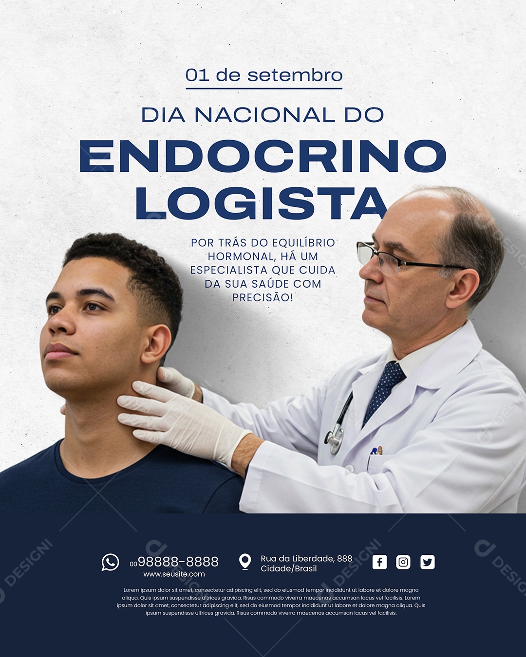 Dia Do Médico Endocrinologista 01 de Setembro Social Media PSD Editável