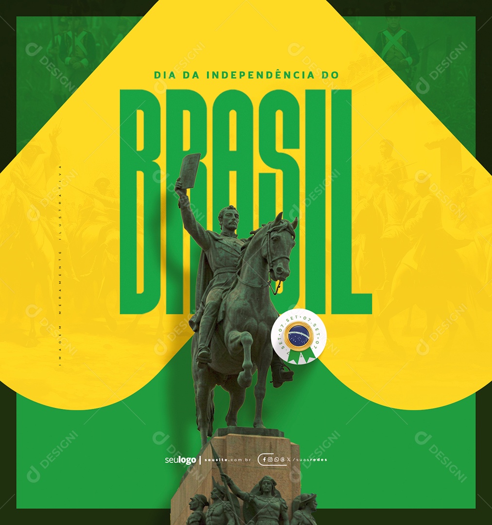 Dia da Independência do Brasil 07 de Setembro Social Media PSD Editável