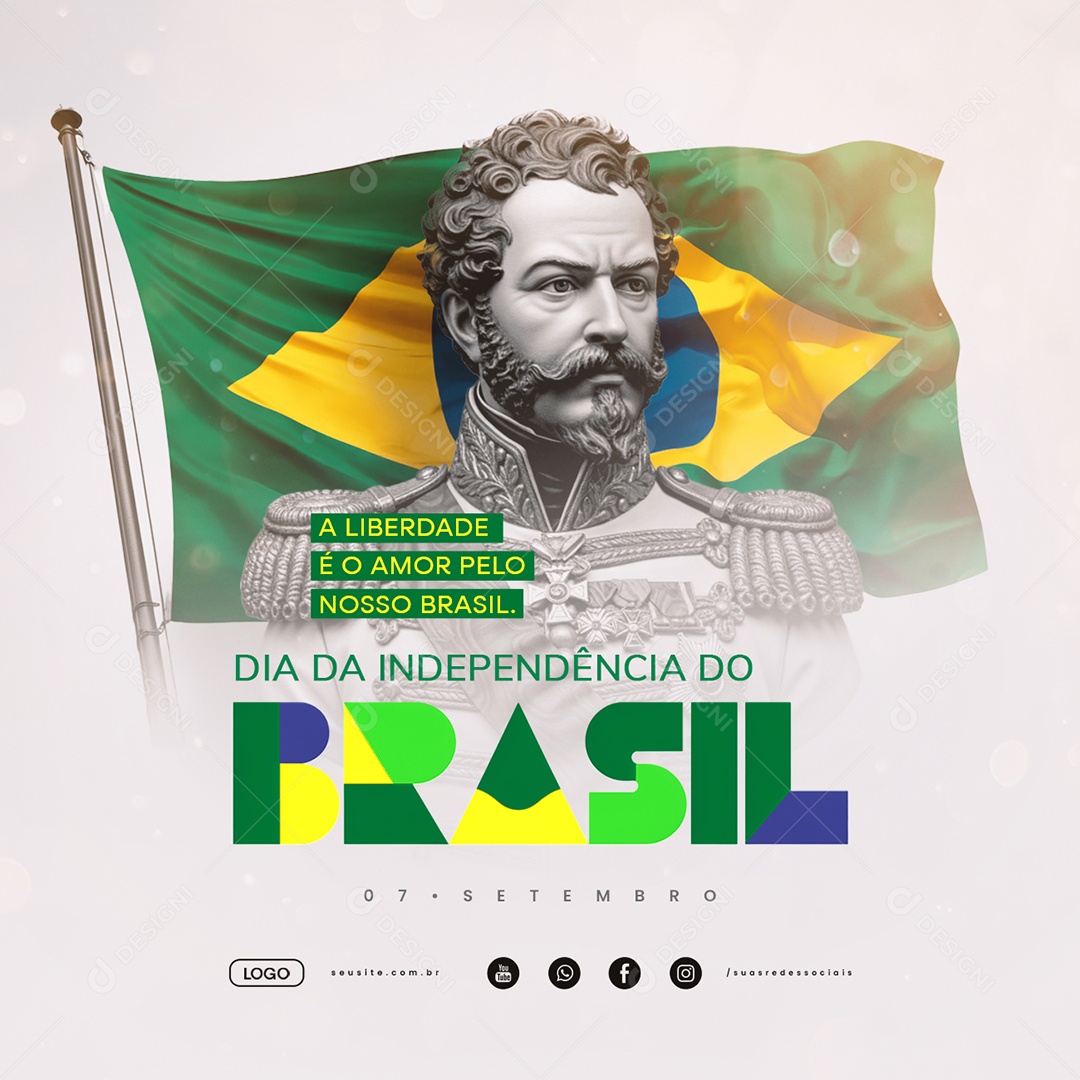 Dia da Independência do Brasil 07 de Setembro Social Media PSD Editável