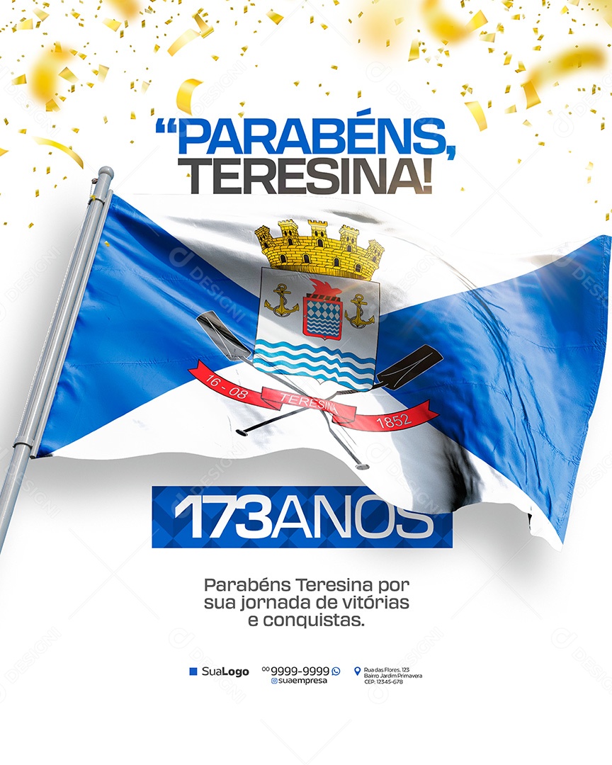 Parabéns Teresina 173 Anos Social Media PSD Editável