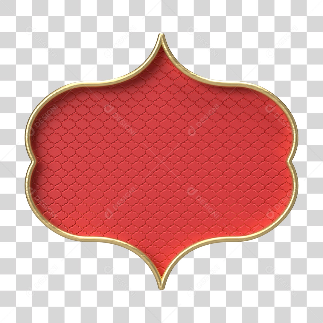 Moldura Vermelha Ornamentada para Composição PNG Transparente