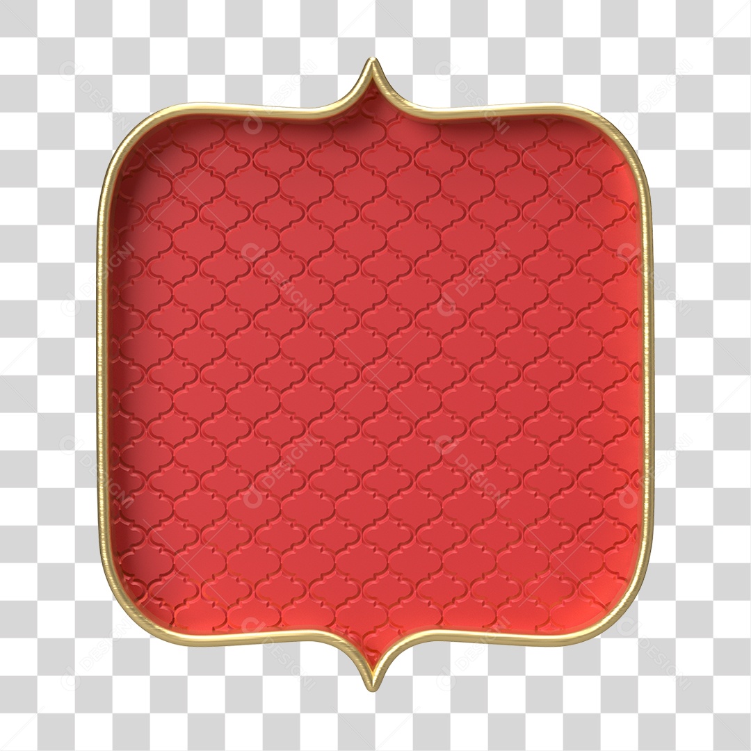 Moldura Vermelha Ornamentada para Composição PNG Transparente