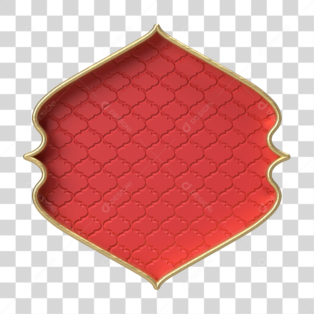 Moldura Vermelha Ornamentada para Composição PNG Transparente