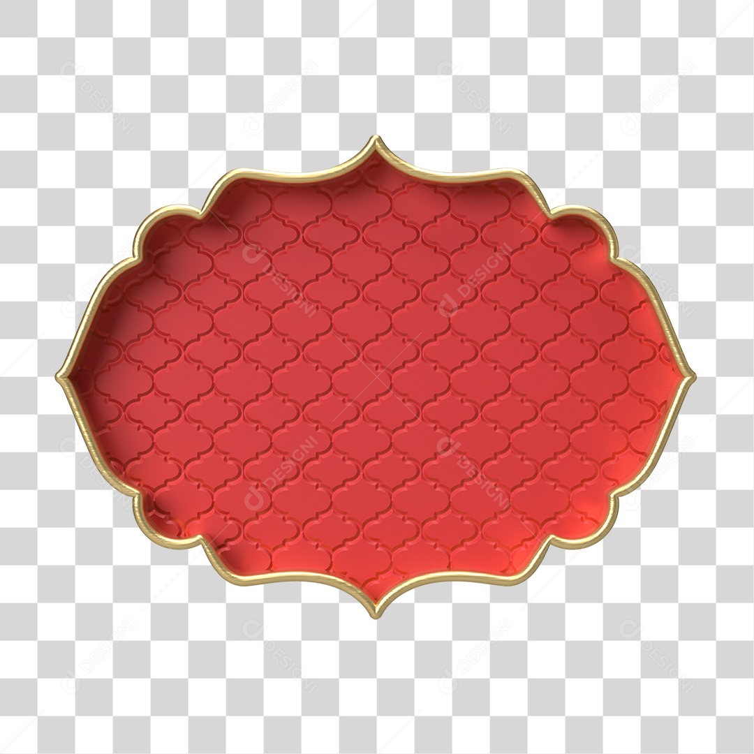 Moldura Vermelha Ornamentada para Composição PNG Transparente