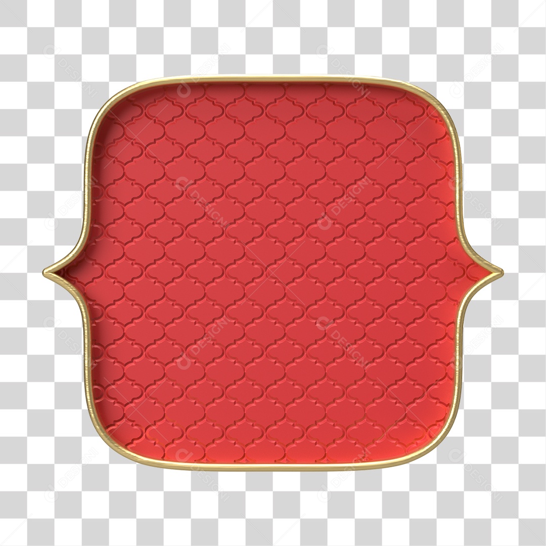 Moldura Vermelha Ornamentada para Composição PNG Transparente