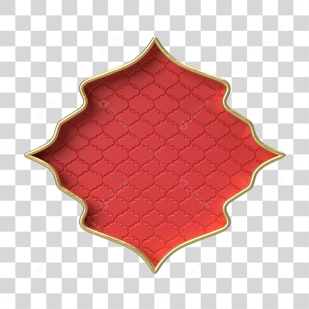 Moldura Vermelha Ornamentada para Composição PNG Transparente
