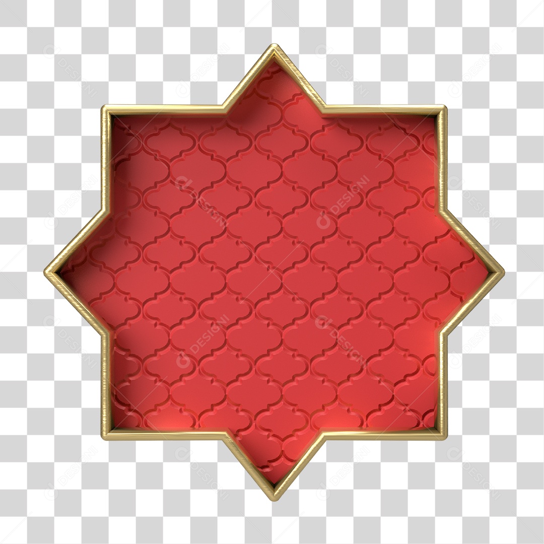 Moldura Vermelha Ornamentada para Composição PNG Transparente