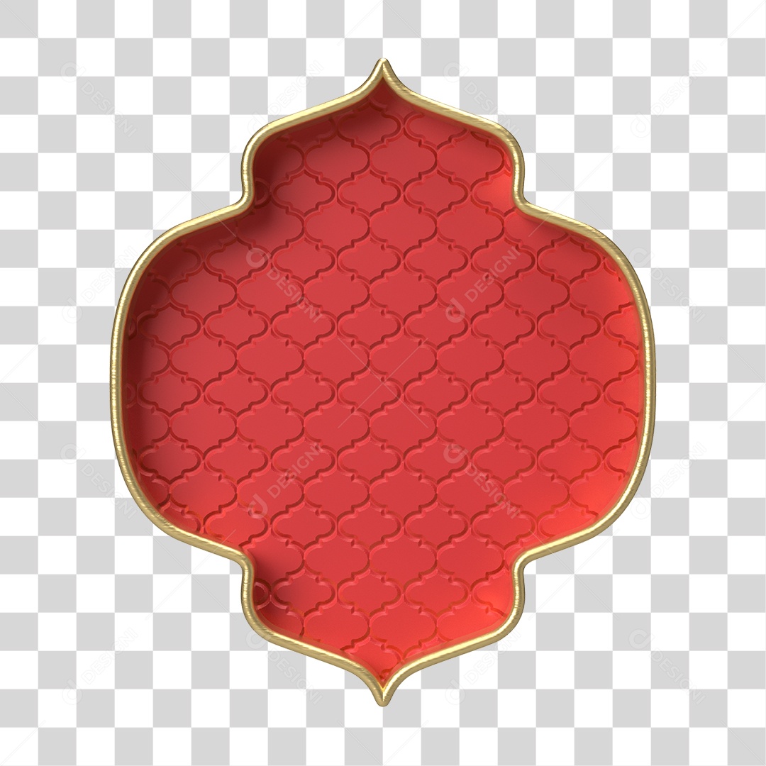Moldura Vermelha Ornamentada para Composição PNG Transparente