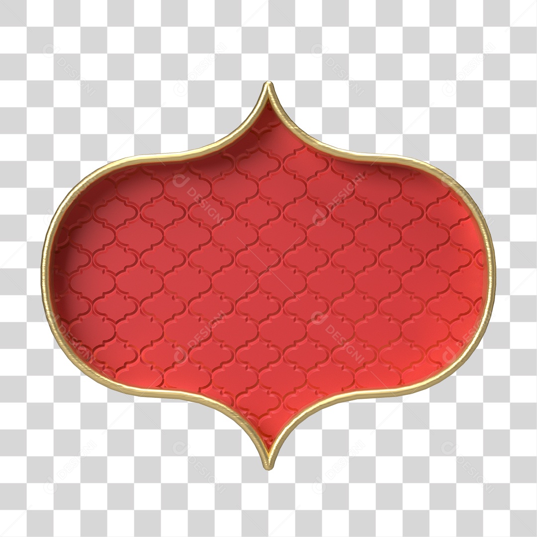 Moldura Vermelha Ornamentada para Composição PNG Transparente