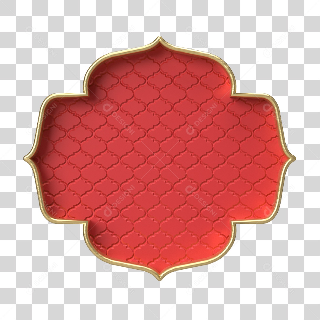 Moldura Vermelha Ornamentada para Composição PNG Transparente