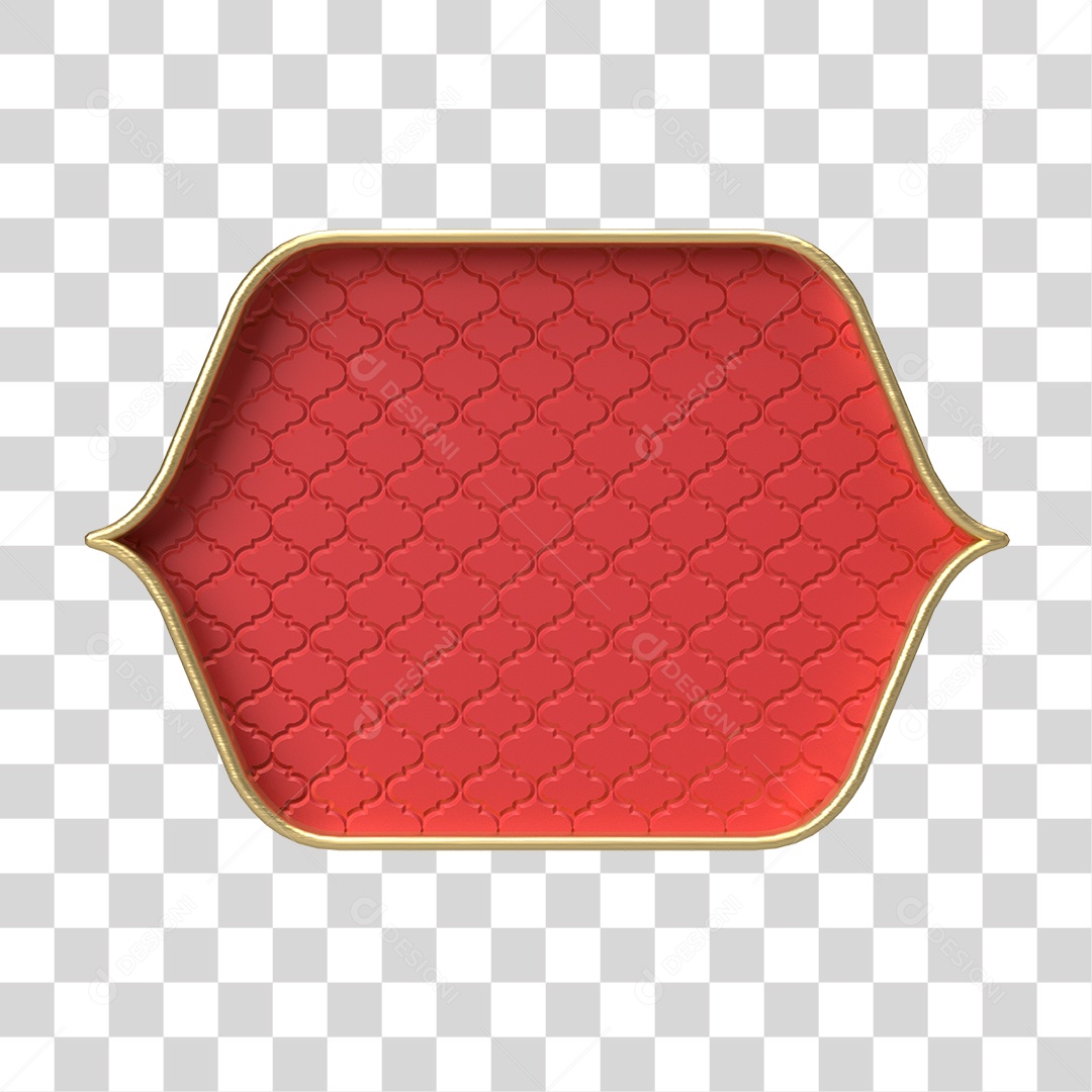 Moldura Vermelha Ornamentada para Composição PNG Transparente