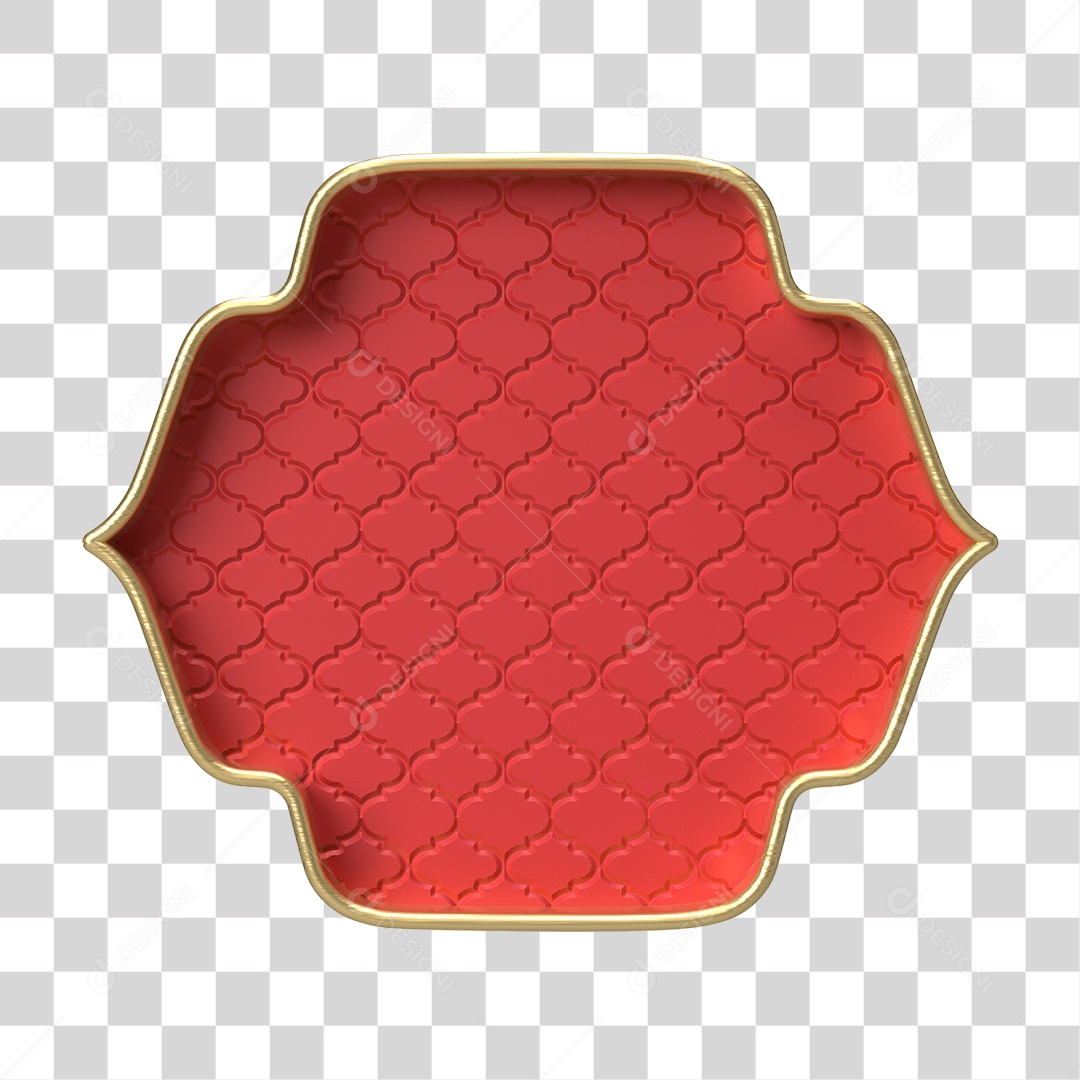 Moldura Vermelha Ornamentada para Composição PNG Transparente