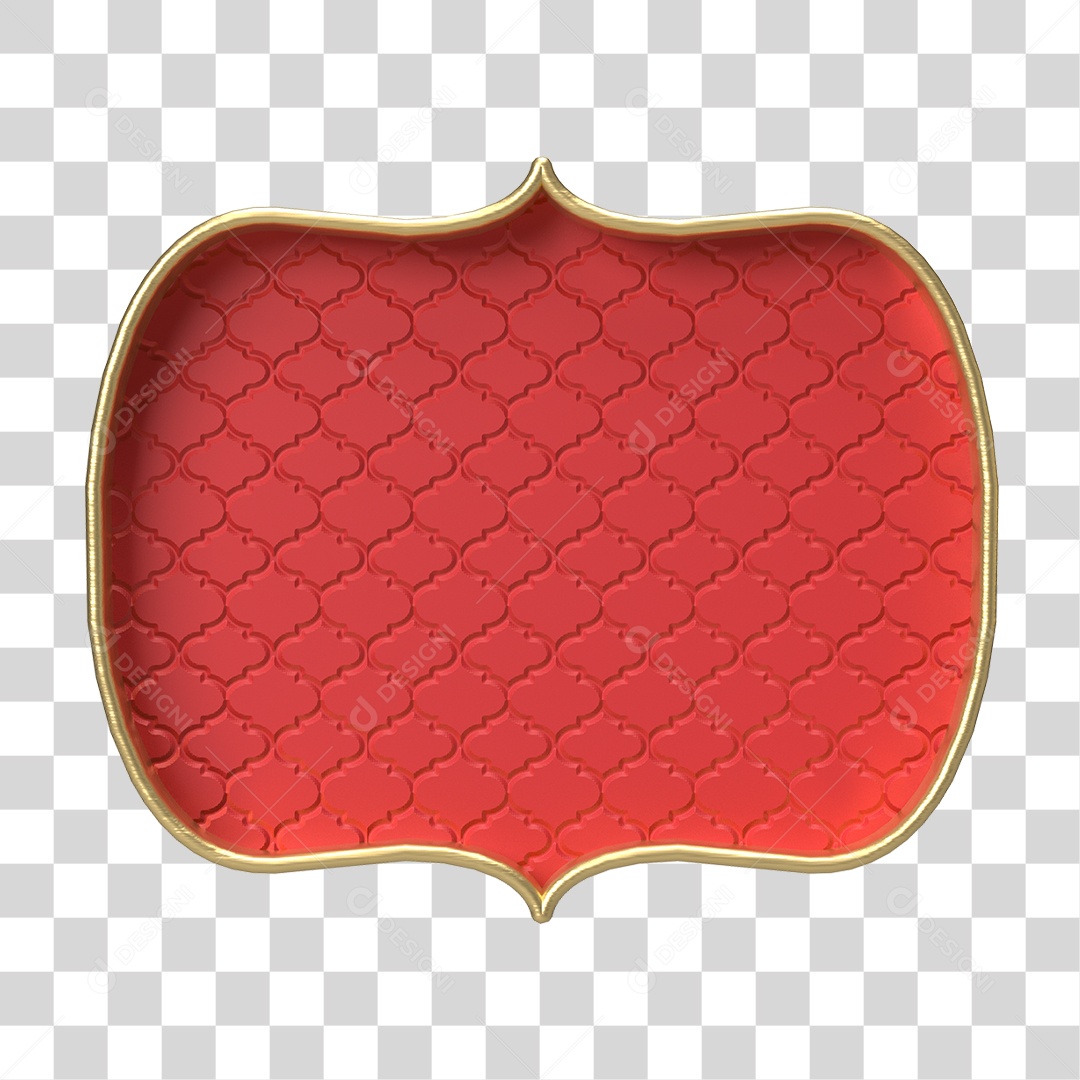 Moldura Vermelha Ornamentada para Composição PNG Transparente