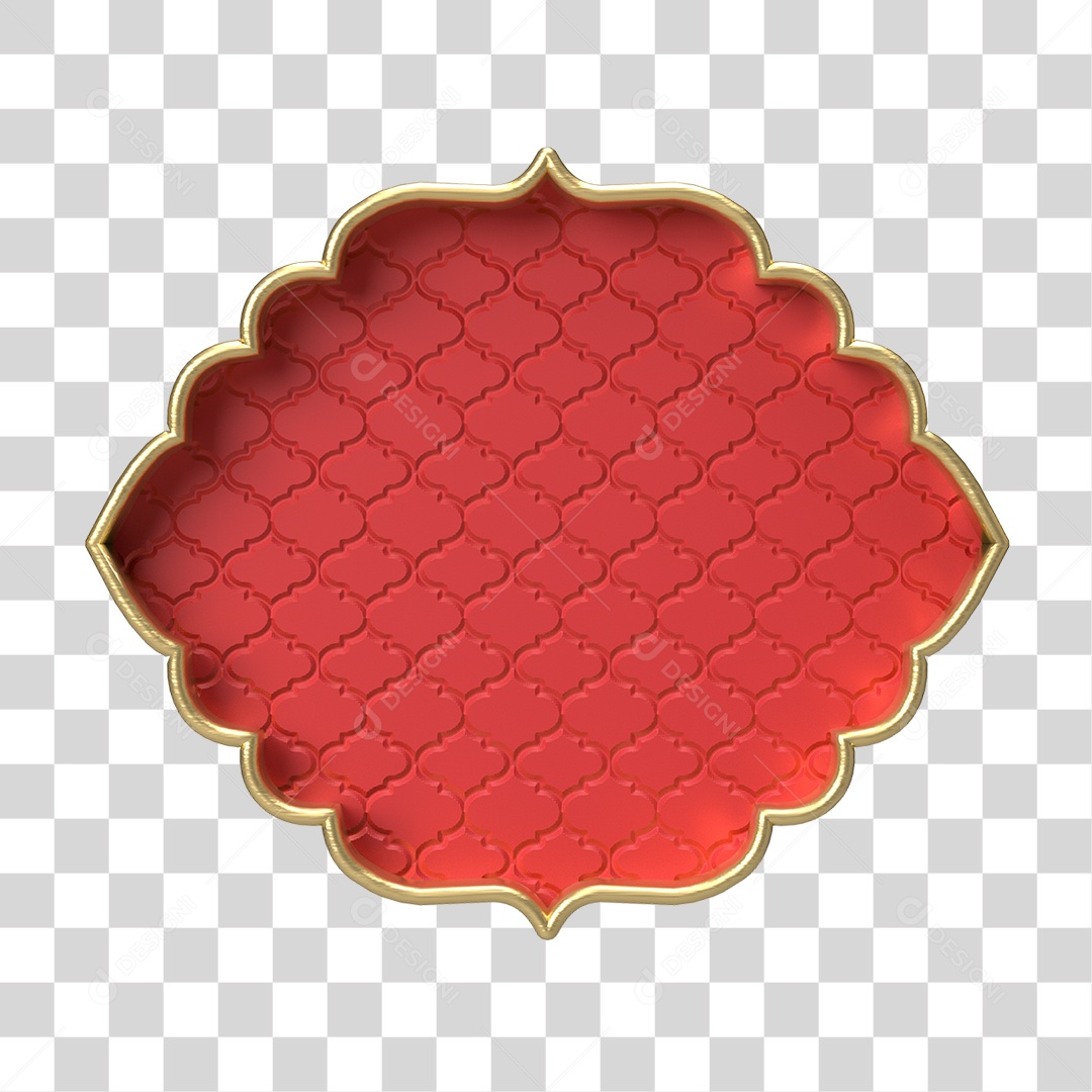 Moldura Vermelha Ornamentada para Composição PNG Transparente