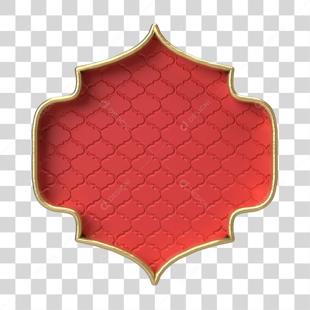 Moldura Vermelha Ornamentada para Composição PNG Transparente