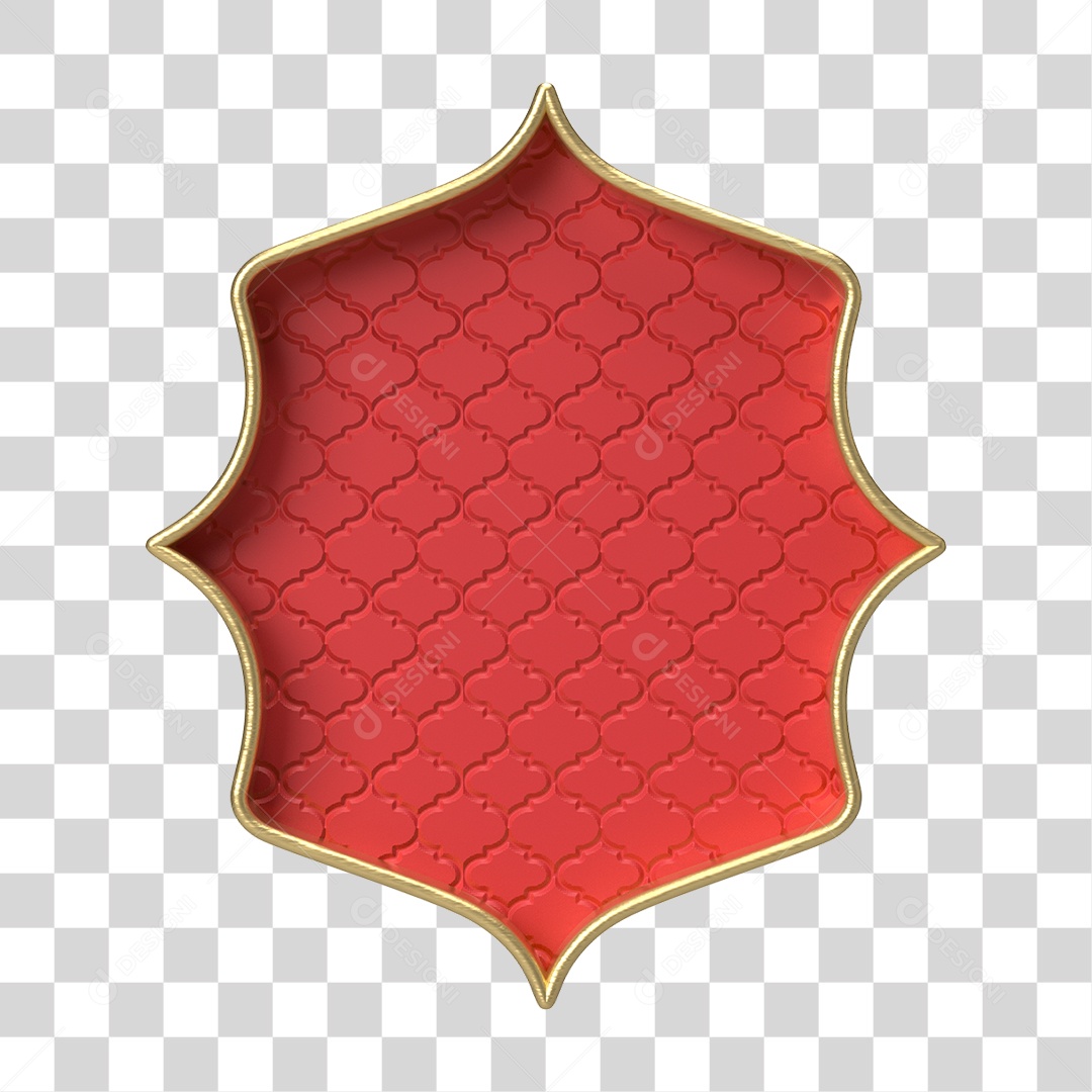 Moldura Vermelha Ornamentada para Composição PNG Transparente
