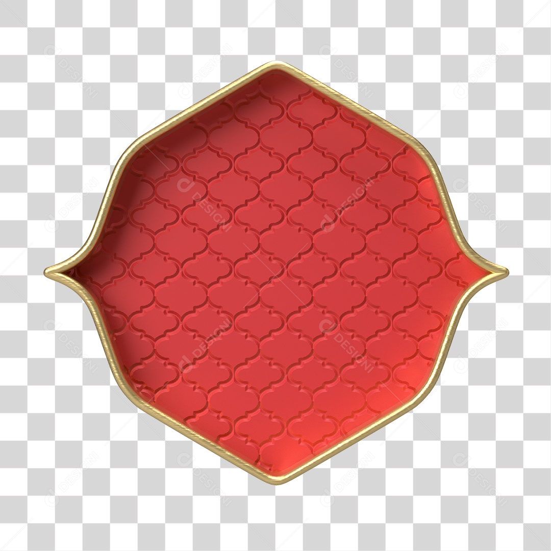 Moldura Vermelha Ornamentada para Composição PNG Transparente