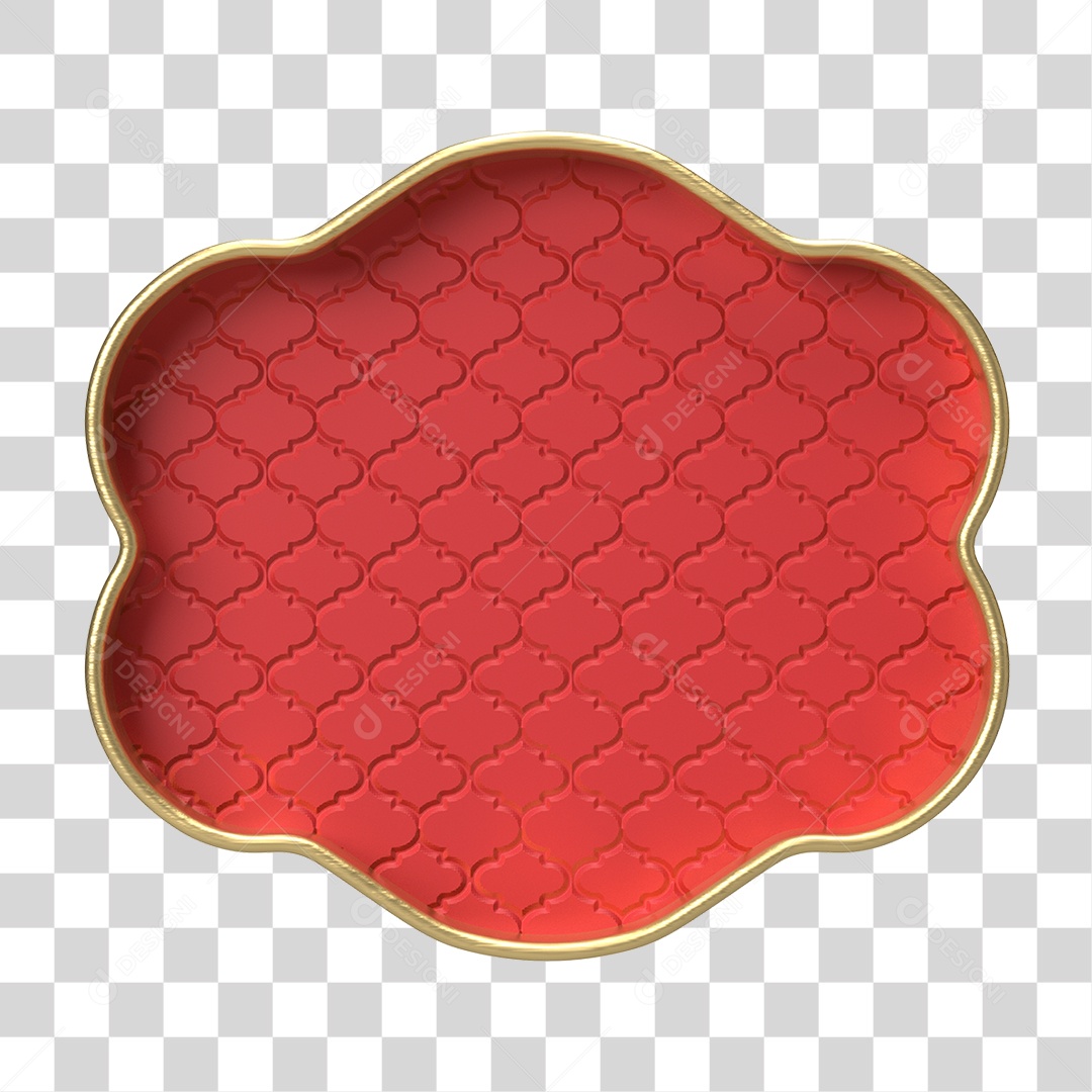 Moldura Vermelha Ornamentada para Composição PNG Transparente