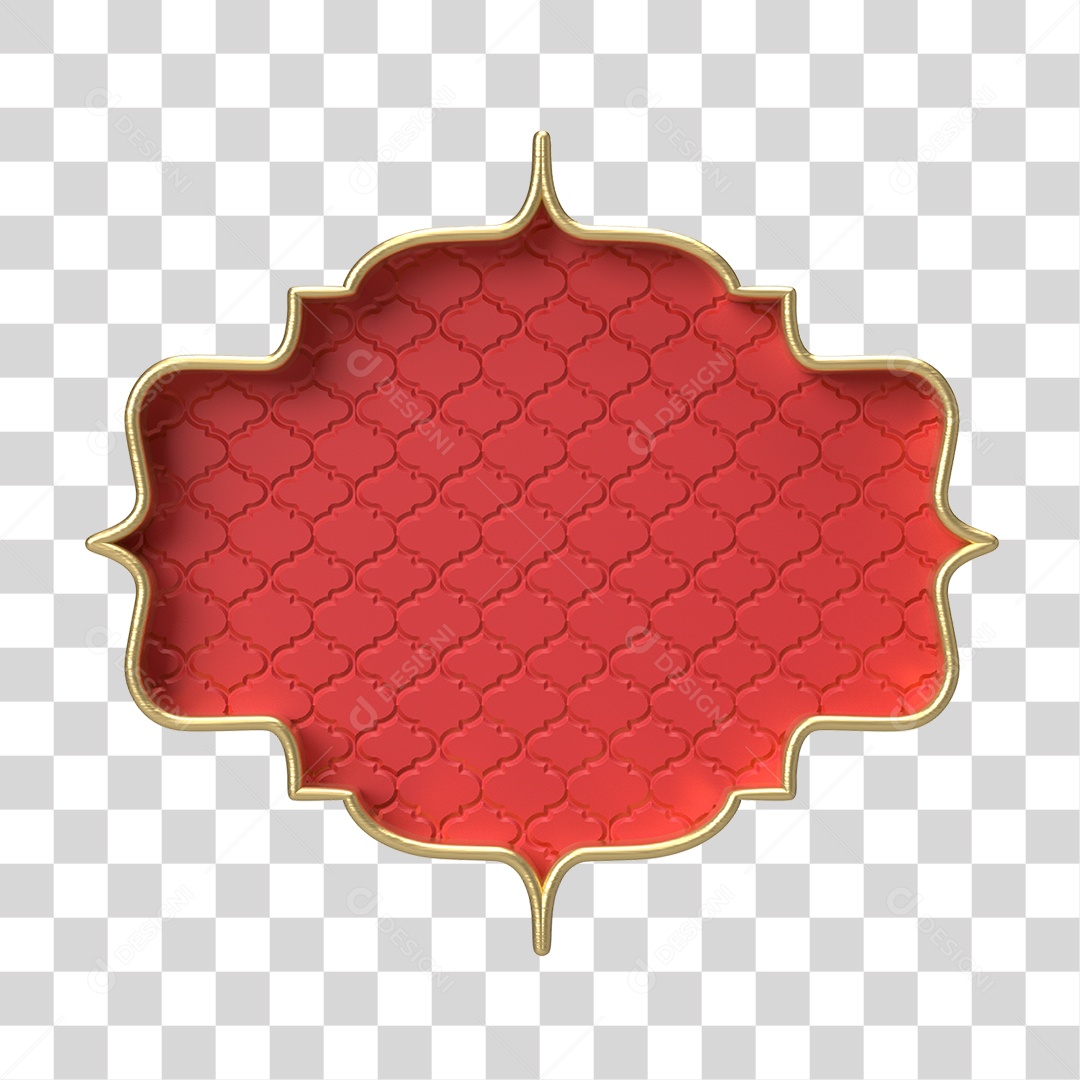 Moldura Vermelha Ornamentada para Composição PNG Transparente