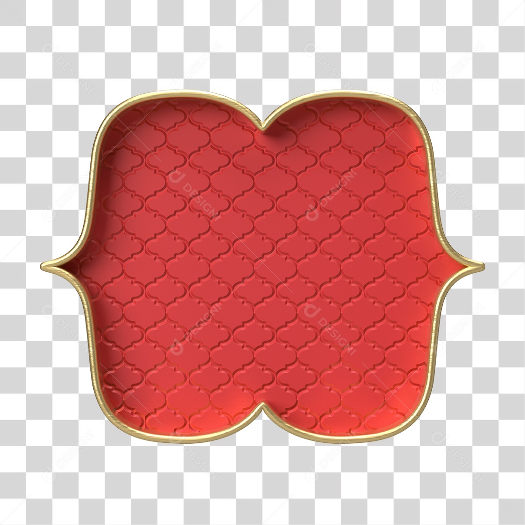 Moldura Vermelha Ornamentada para Composição PNG Transparente