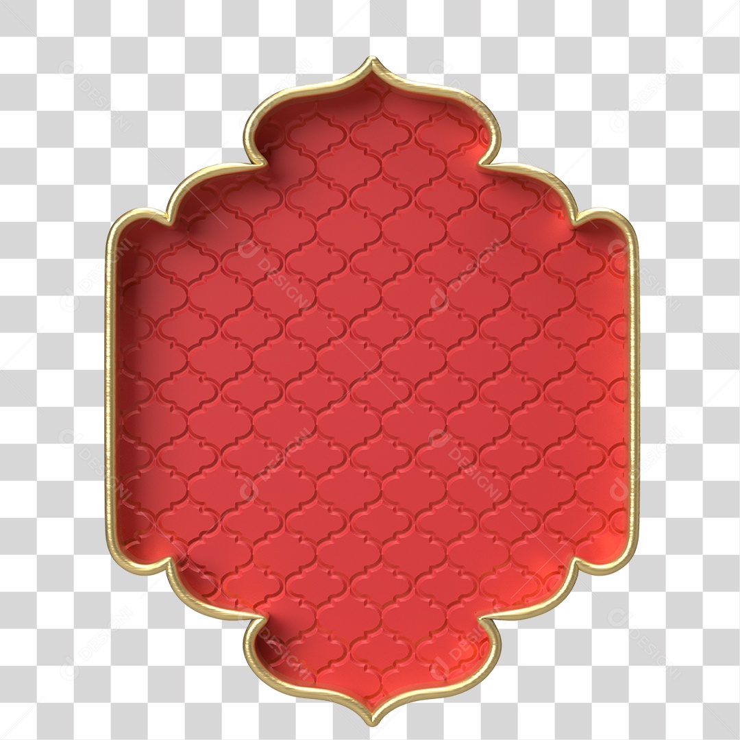 Moldura Vermelha Ornamentada para Composição PNG Transparente