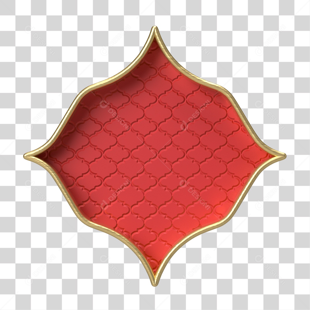 Moldura Vermelha Ornamentada para Composição PNG Transparente
