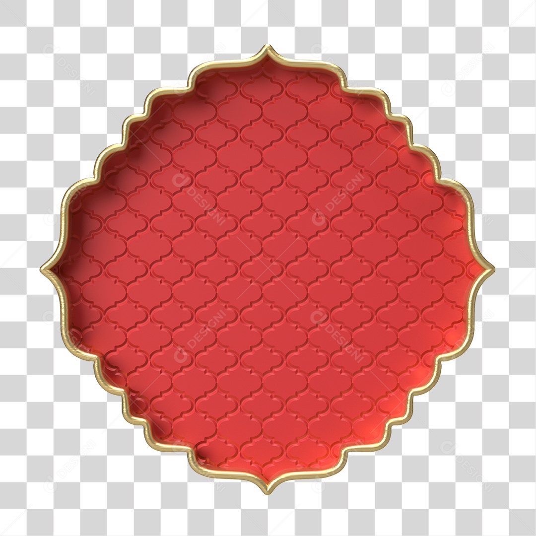 Moldura Vermelha Ornamentada para Composição PNG Transparente