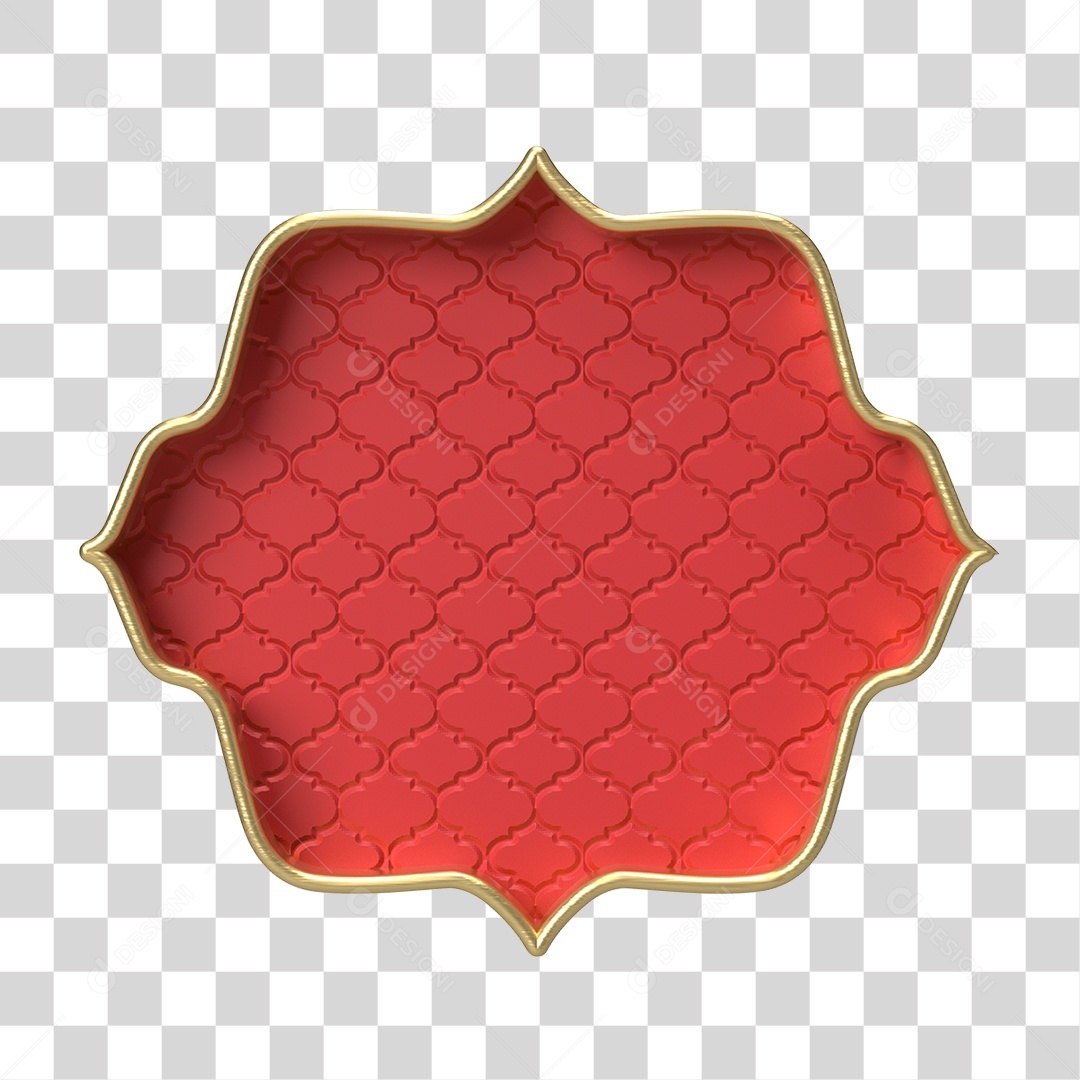 Moldura Vermelha Ornamentada para Composição PNG Transparente