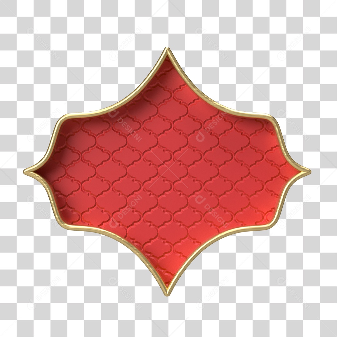 Moldura Vermelha Ornamentada para Composição PNG Transparente