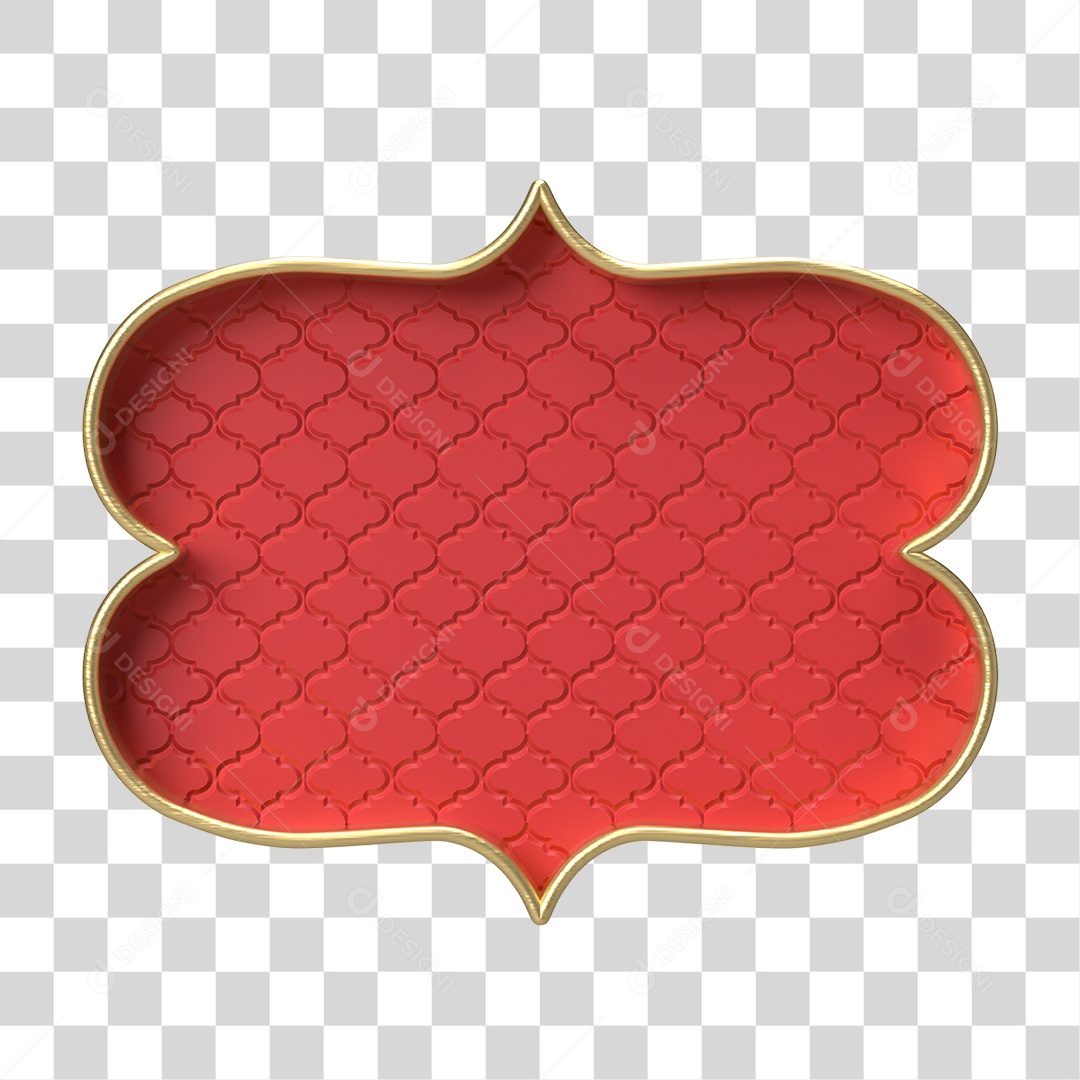 Moldura Vermelha Ornamentada para Composição PNG Transparente
