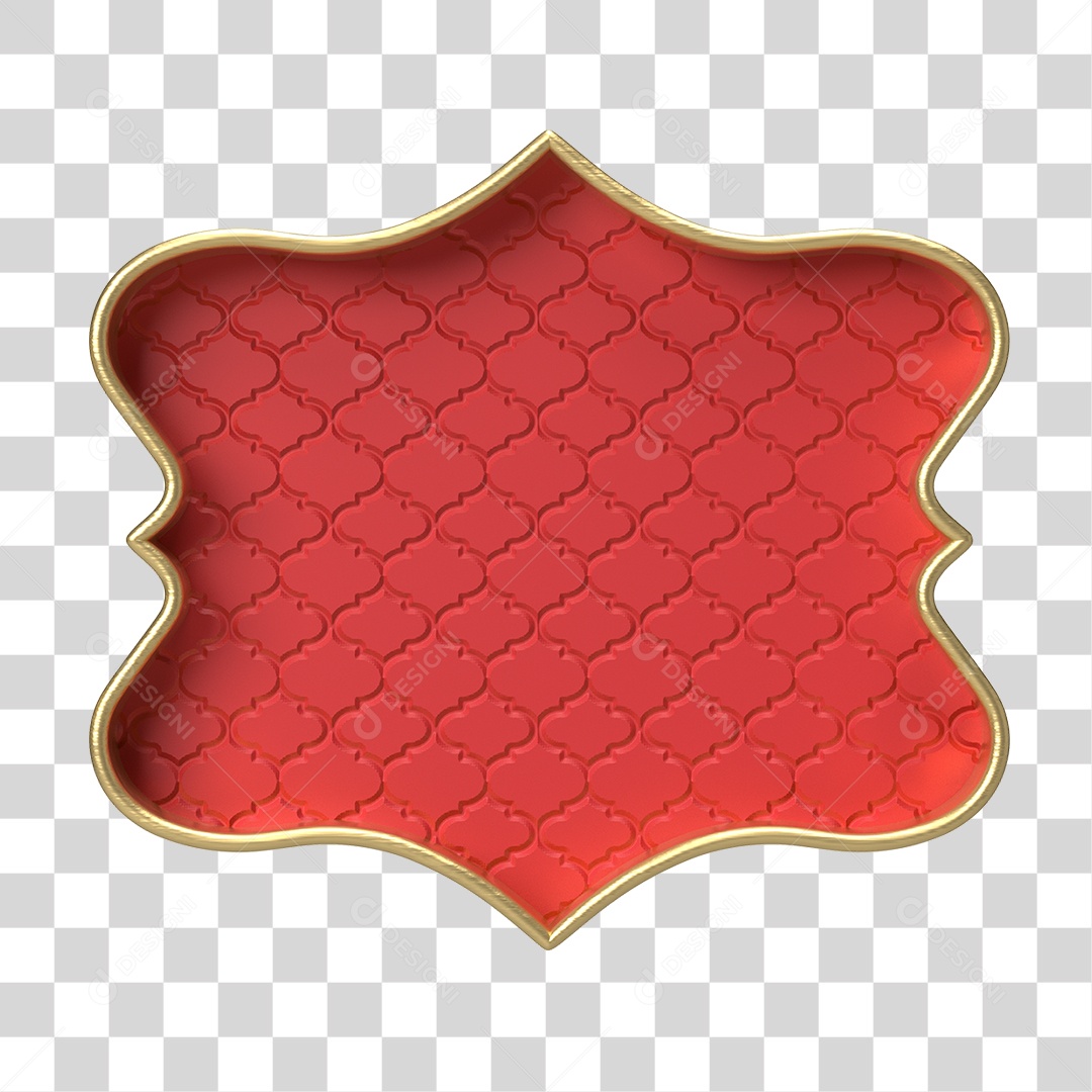 Moldura Vermelha Ornamentada para Composição PNG Transparente