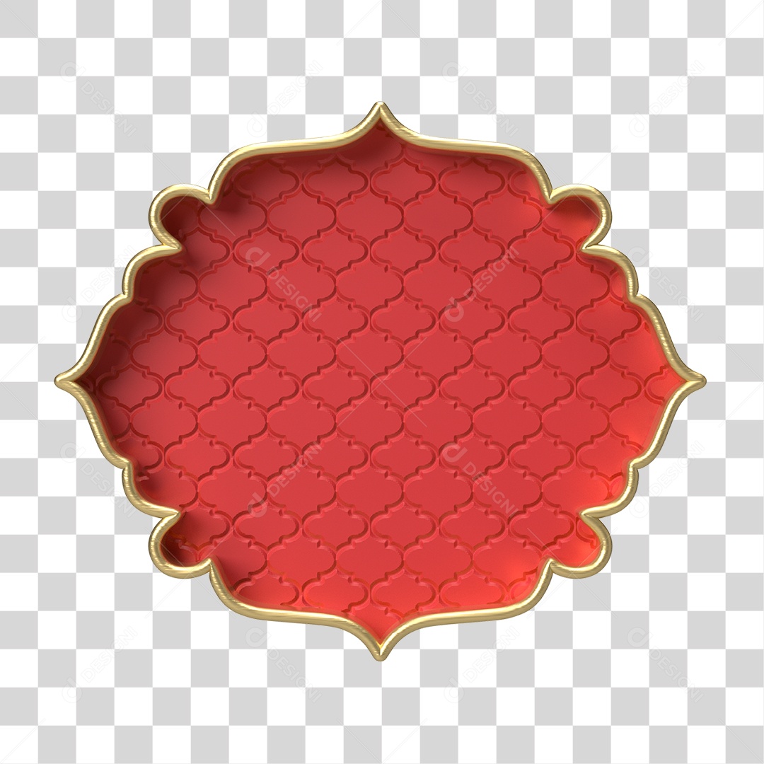 Moldura Vermelha Ornamentada para Composição PNG Transparente