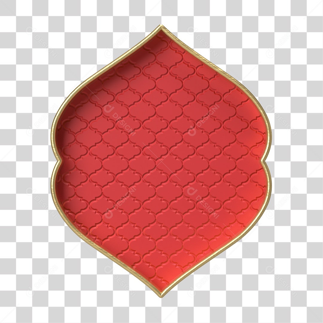 Moldura Vermelha Ornamentada para Composição PNG Transparente