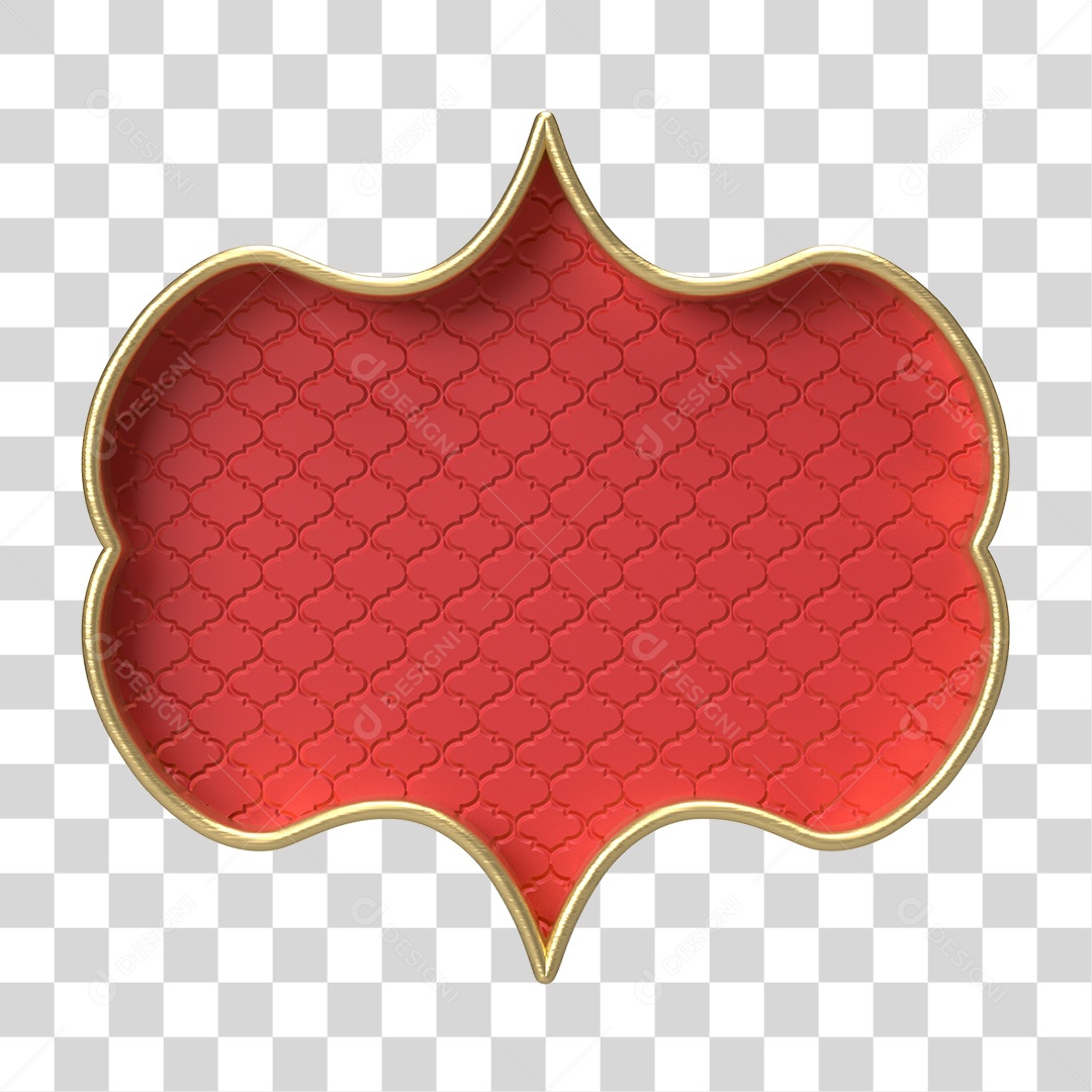 Moldura Vermelha Ornamentada para Composição PNG Transparente