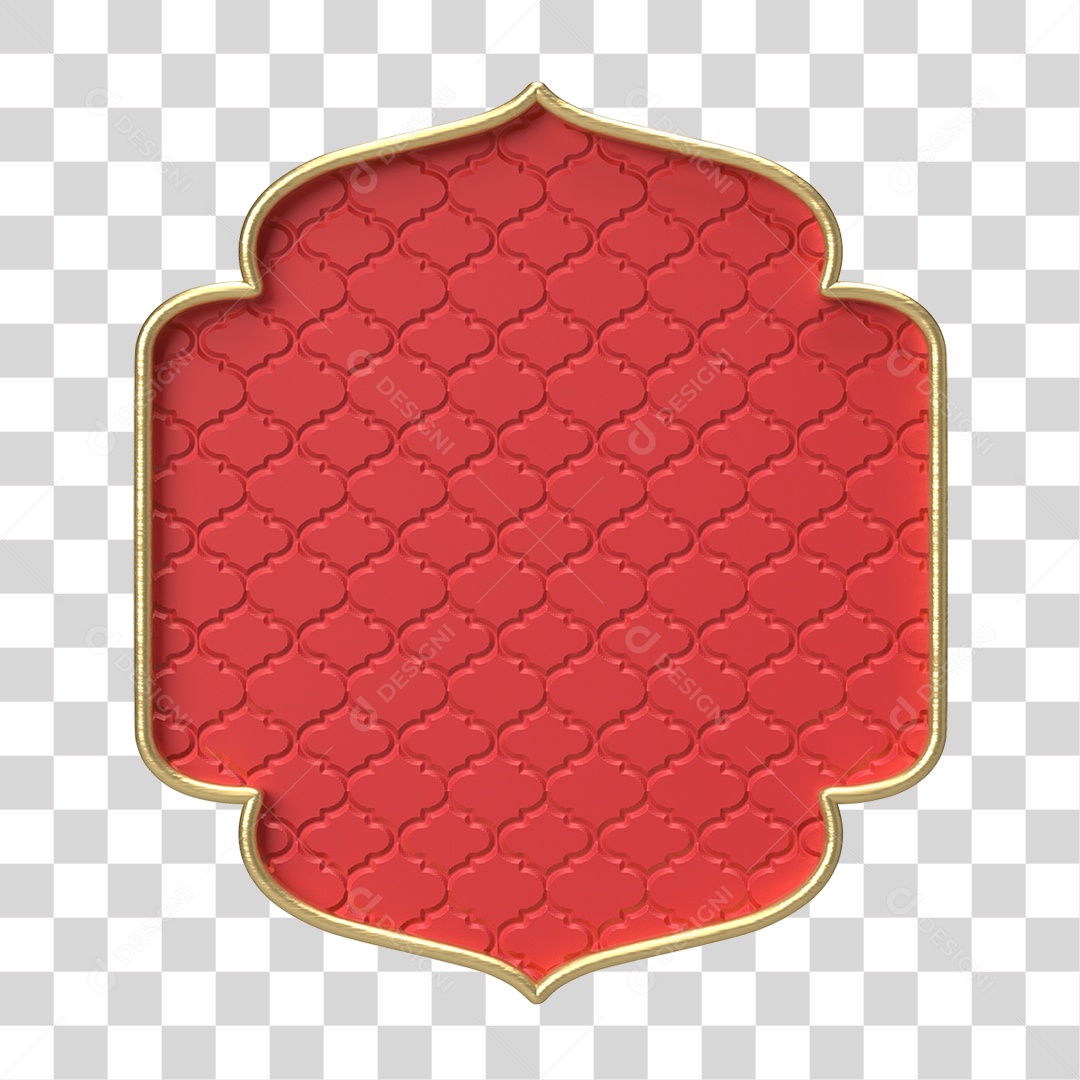 Moldura Vermelha Ornamentada para Composição PNG Transparente