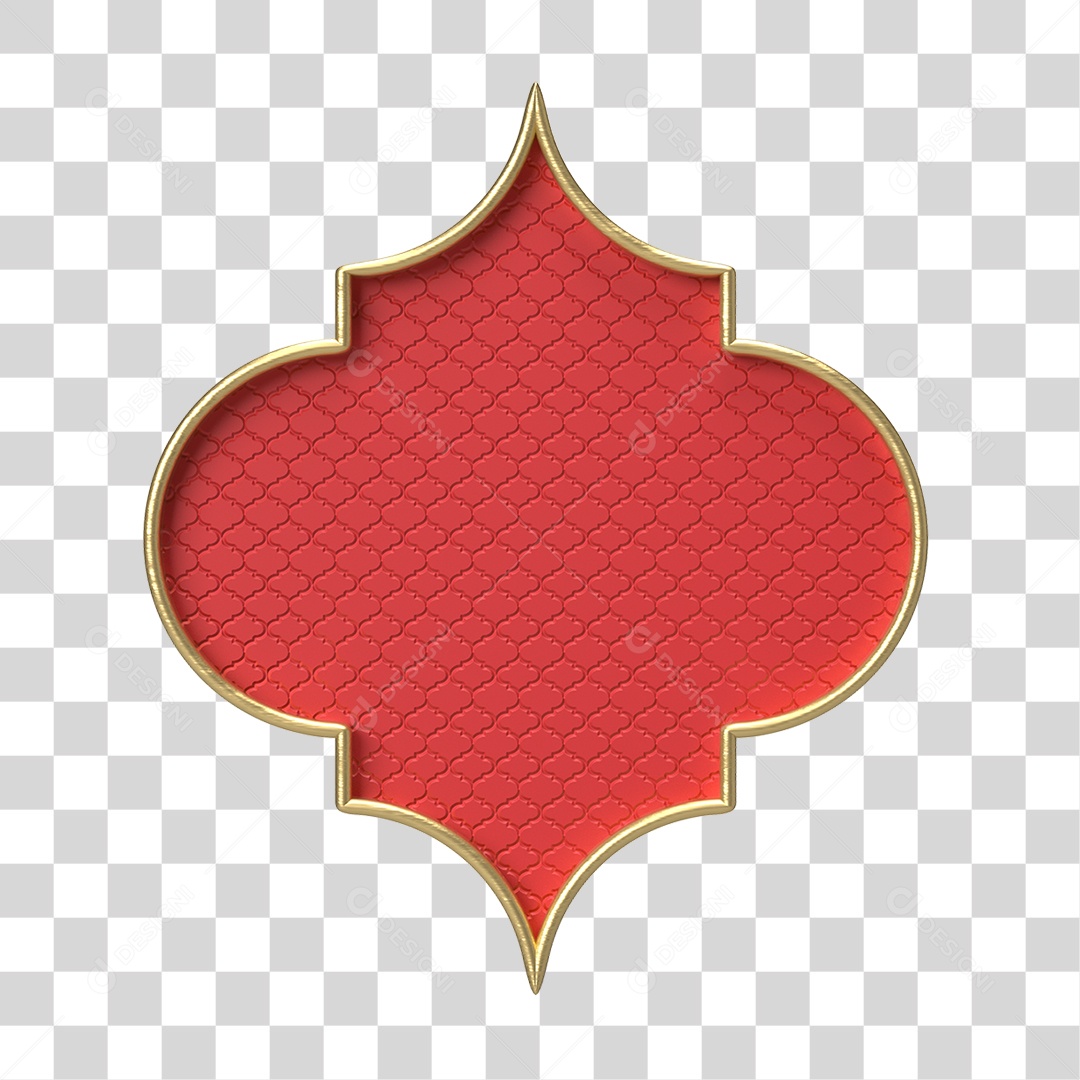 Moldura Vermelha Ornamentada para Composição PNG Transparente