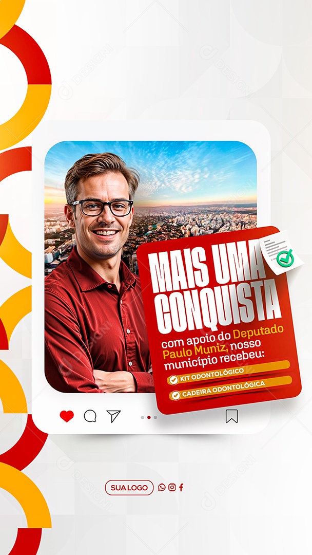 Story Mais Uma Conquista Prefeitura Social Media PSD Editável