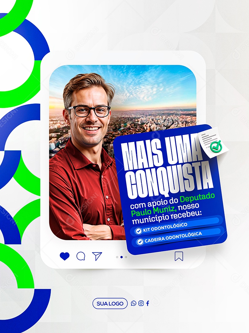Mais Uma Conquista Prefeitura Social Media PSD Editável