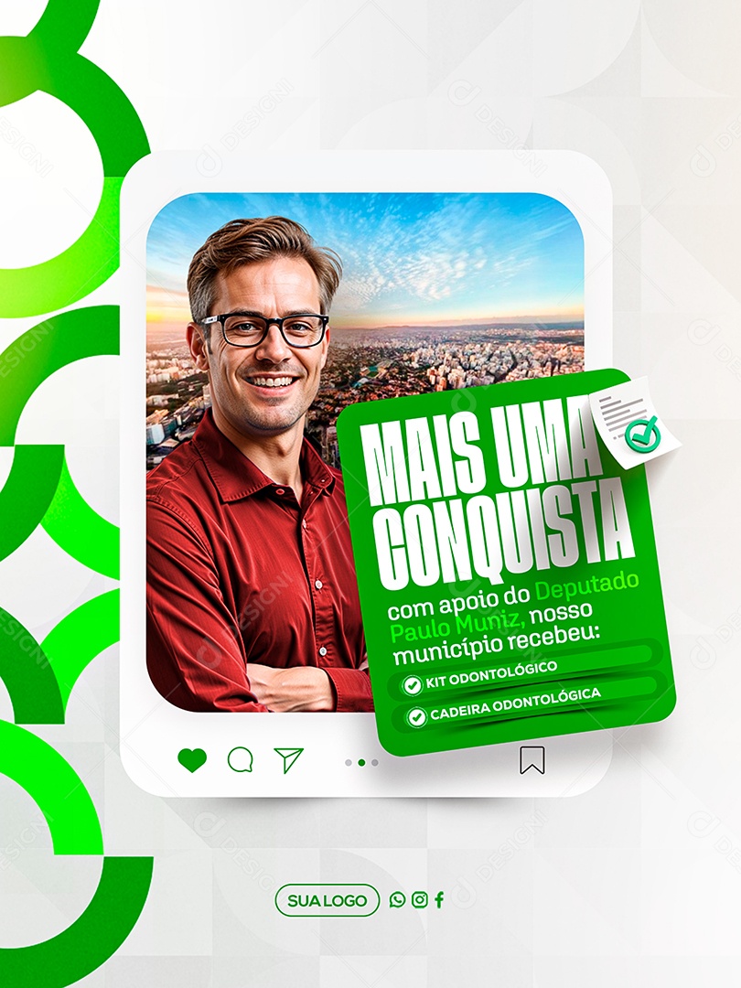 Mais Uma Conquista Prefeitura Social Media PSD Editável