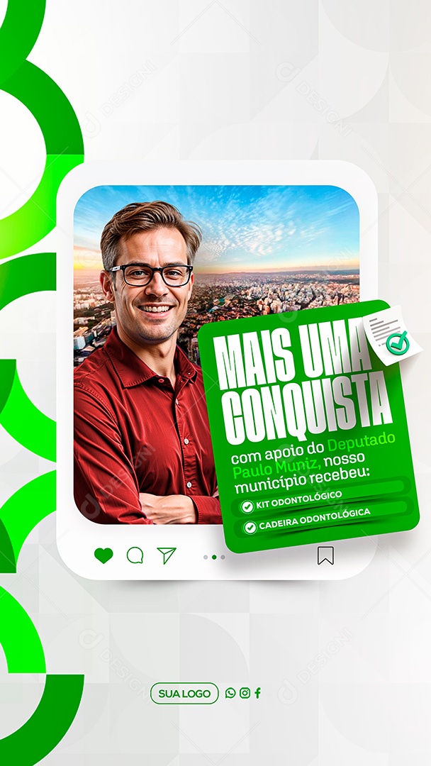 Story Mais Uma Conquista Prefeitura Social Media PSD Editável