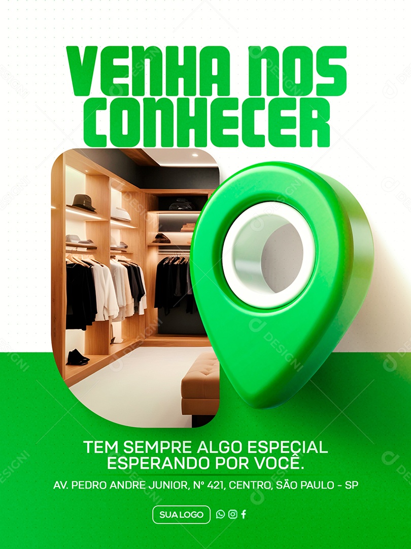 Venha nos Conhecer Loja Social Media PSD Editável