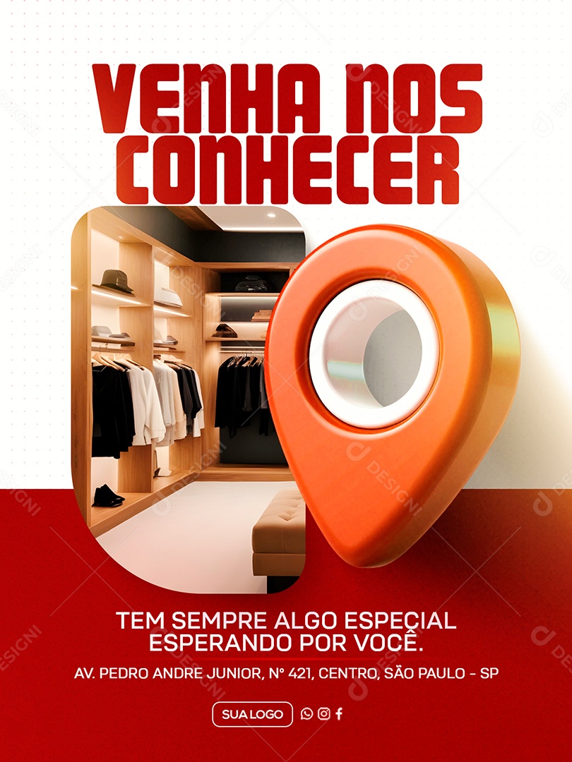 Venha nos Conhecer Loja Social Media PSD Editável