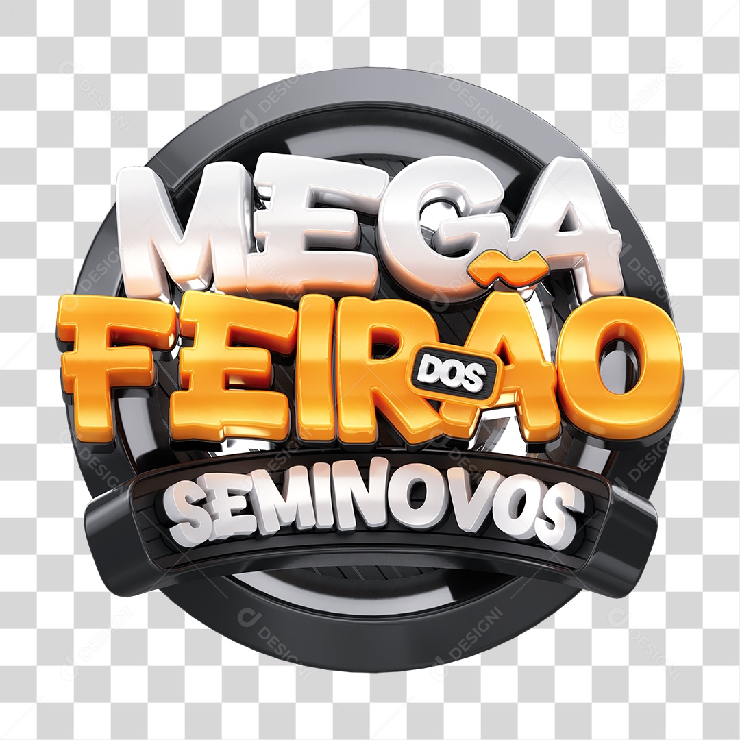 Selo 3D Mega Feirão dos Seminovos PNG Transparente